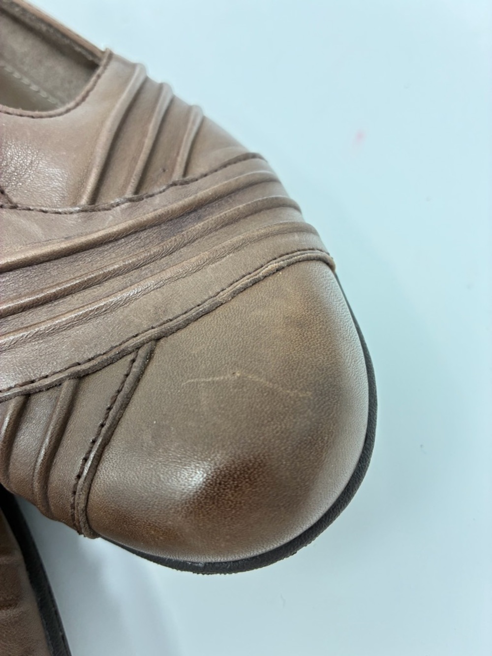 Earth Brown T-Strap Low Heel Women's Shoes genuine leather - Picture 5 of 8